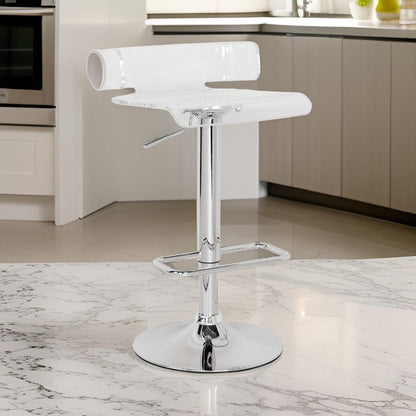 Smart Looking Adjustable Stool with Swivel, Clear & Chrome - View 7