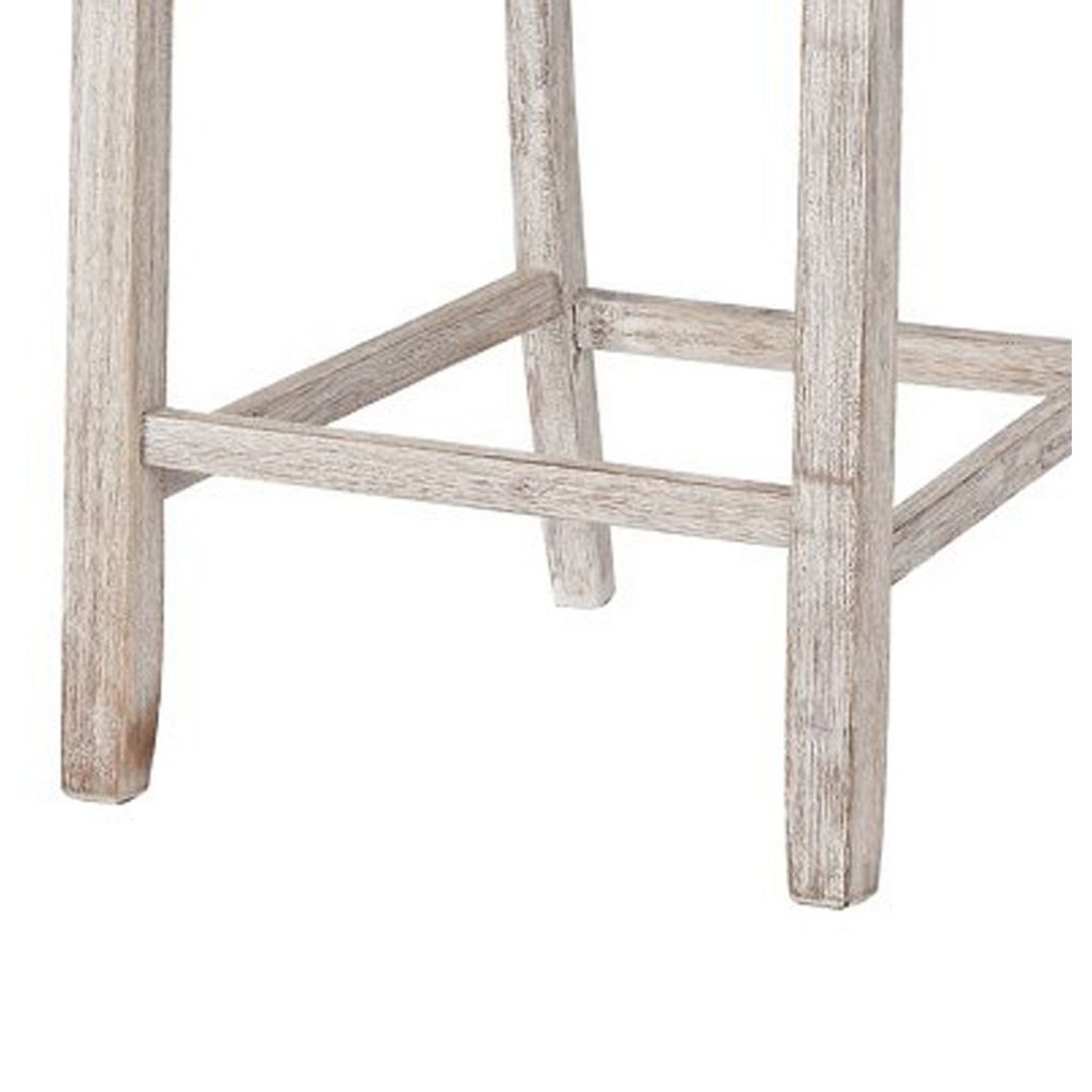 Myra Barstool Chair Set of 2 | Padded Seats and Ladderbacks | Dual Tone Weathered White Brown - View 4