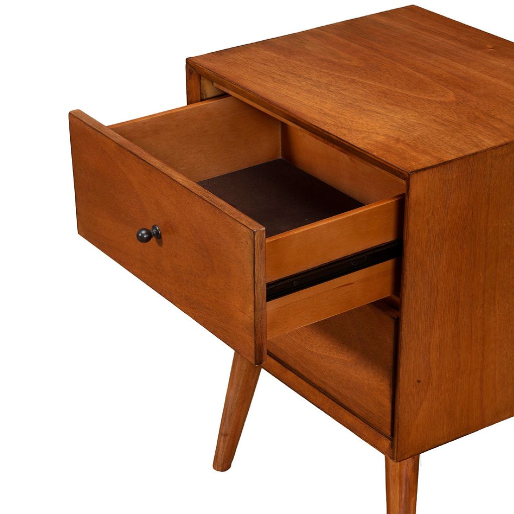 Mid Century Mahogany Wood Nightstand, Acron - View 6