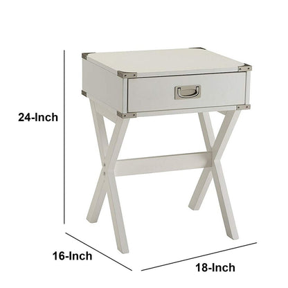 Square End Table, White - View 6