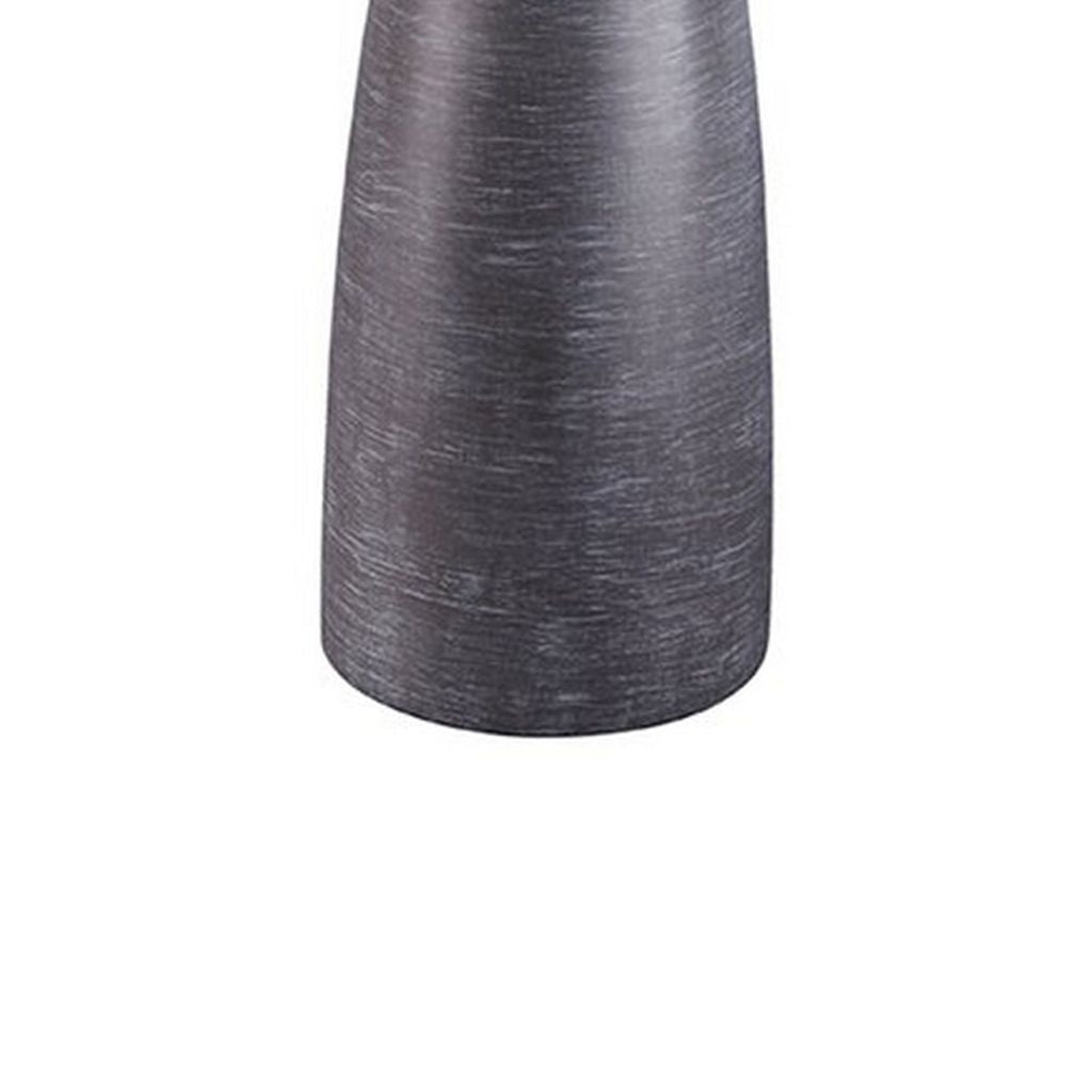 Vase Shape Resin Table Lamp with Fabric Shade, Set of 2, Gray and White - View 4