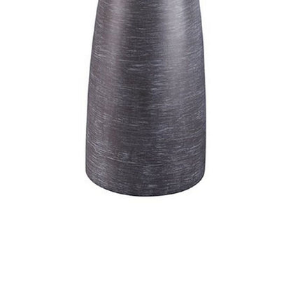 Vase Shape Resin Table Lamp with Fabric Shade, Set of 2, Gray and White - View 4
