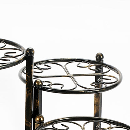 3 Tier Heart Clover Design Round Top Metal Plant Stand, Black - View 2