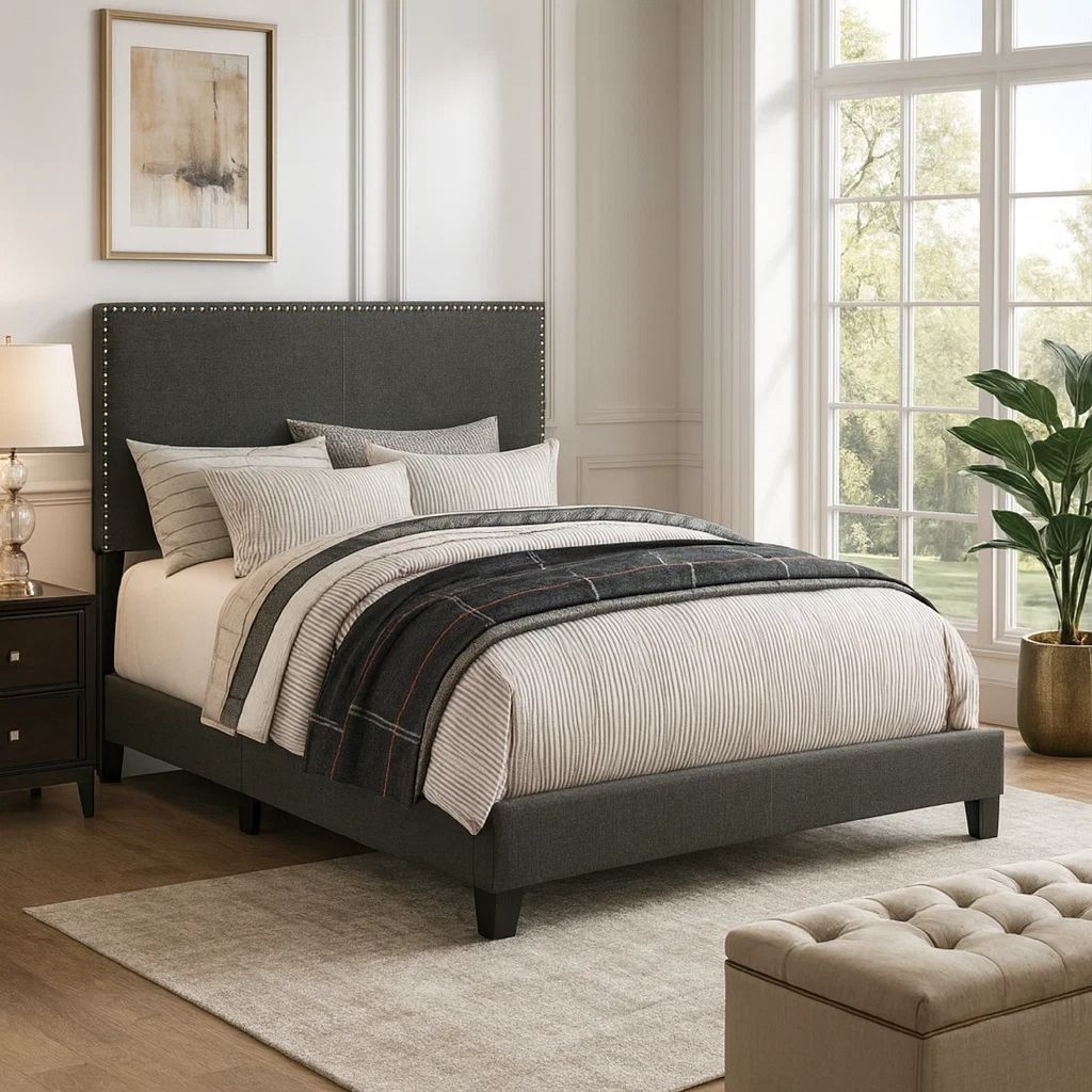 Espresso Upholstered Eastern King Bed - View 7