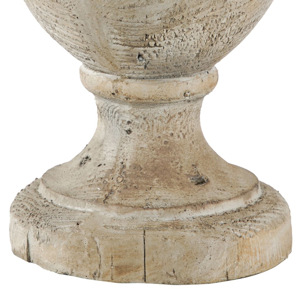 18 Inch Modern Accent Decor, Turned Finial Design, Whitewashed Finish - View 4