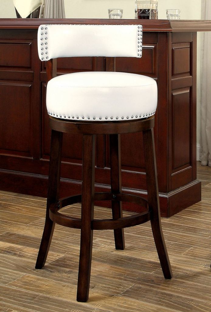 Shirley Contemporary 29" Barstool With pu Cushion, White Finish, Set of 2 - View 2