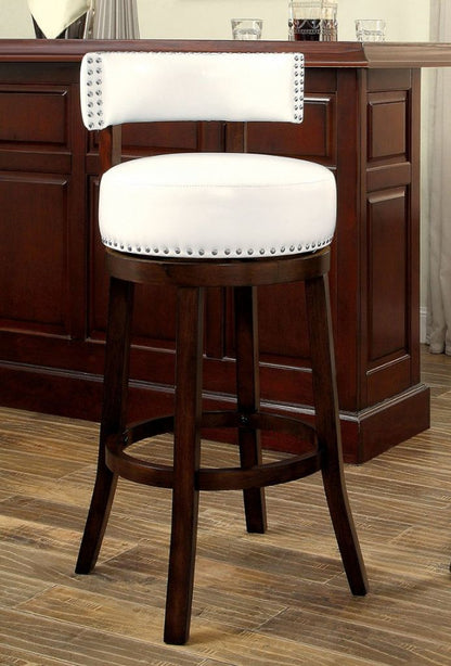 Shirley Contemporary 29" Barstool With pu Cushion, White Finish, Set of 2 - View 2