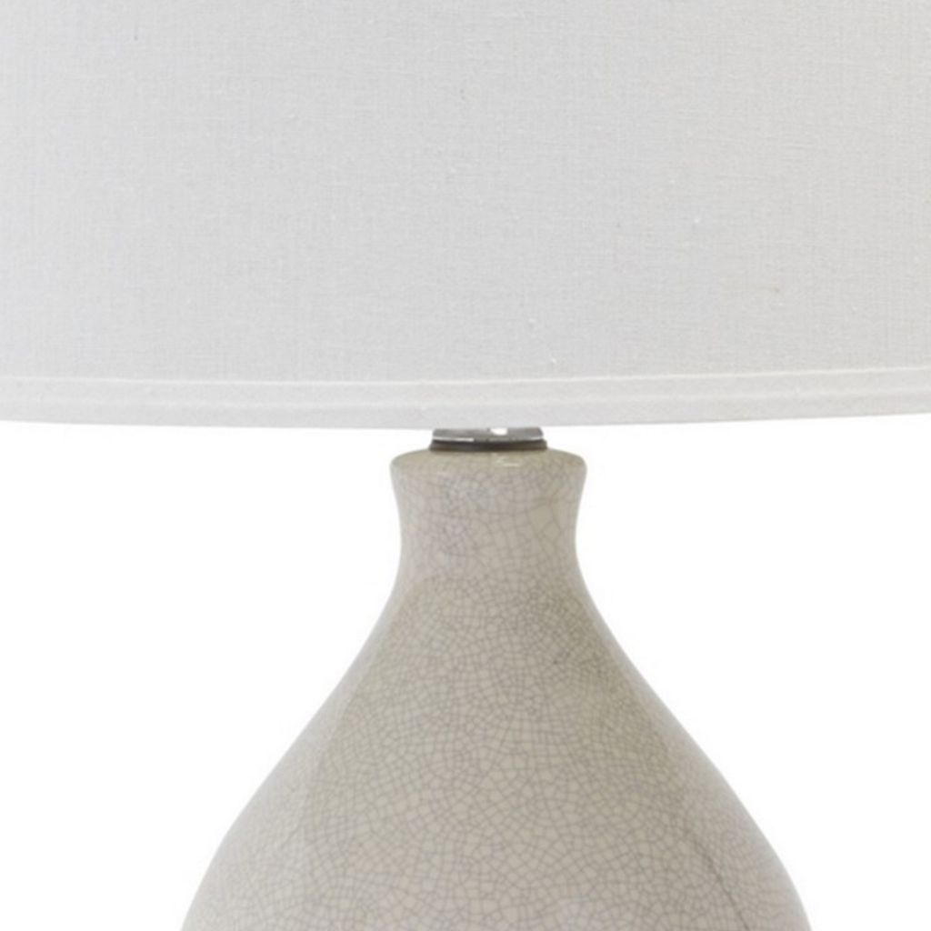 Hardback Shade Table Lamp with Double Gourd Ceramic Base, Cream - View 4
