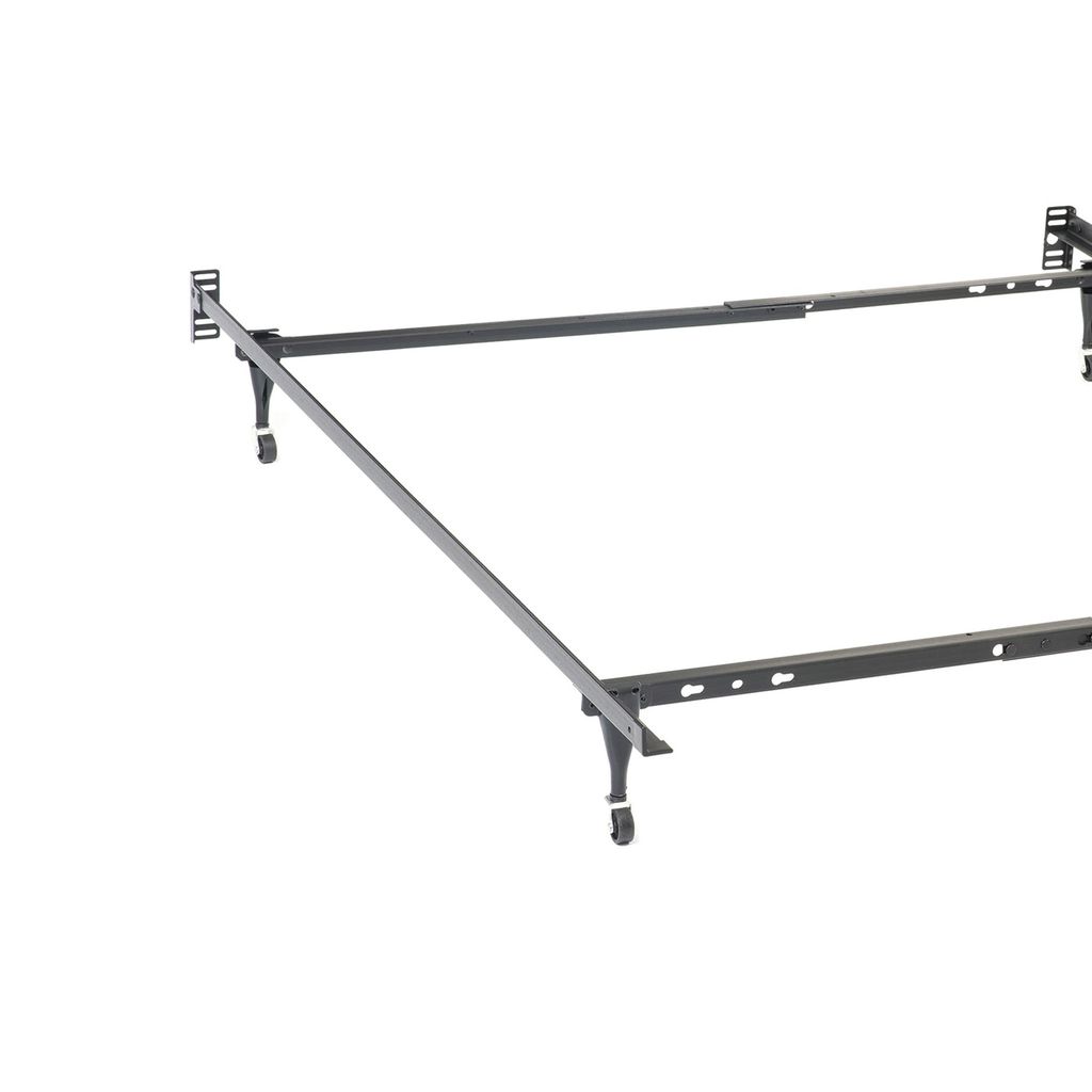 Nit Multisize Metal Bed Frame, Twin or Full Size, Caster Wheels, Black - View 4