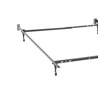 Nit Multisize Metal Bed Frame, Twin or Full Size, Caster Wheels, Black - View 4