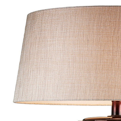 Table Lamp with Colorblock Pedestal Base, Brown - View 2