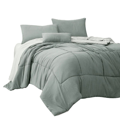 Alice 8 Piece King Comforter Set, Reversible, Soft Sage By The Urban Port