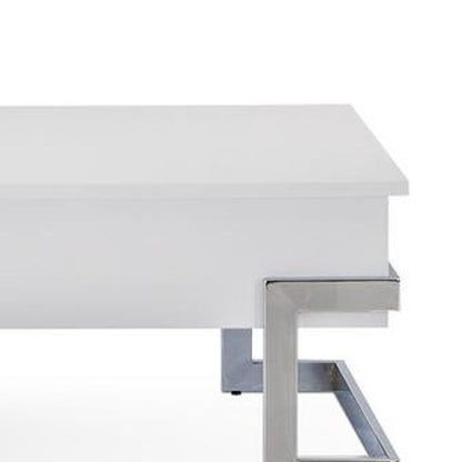 Wooden Coffee Table With Lift Top Storage Space, White - View 3