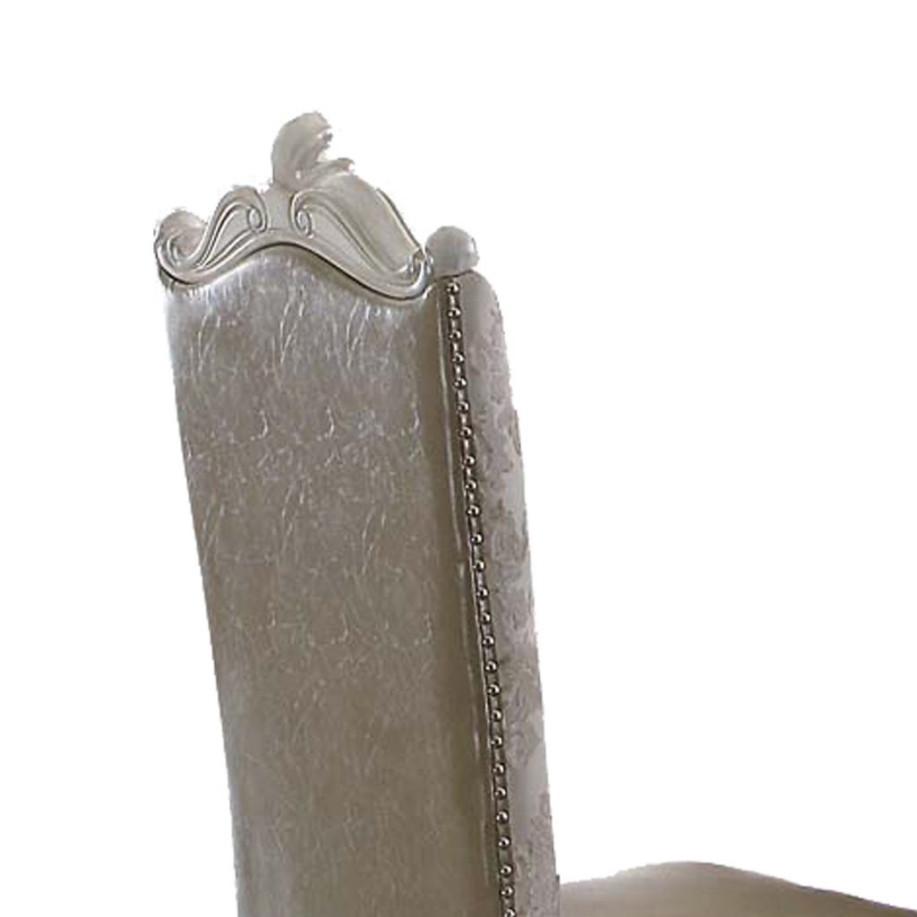 27 Inch Wide Dining Side Chair, Faux Leather, Set of 2, White - View 4