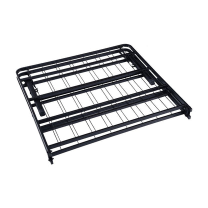 Adel Twin Size Low Profile Bed, Foldable Metal Frame, Black - View 4