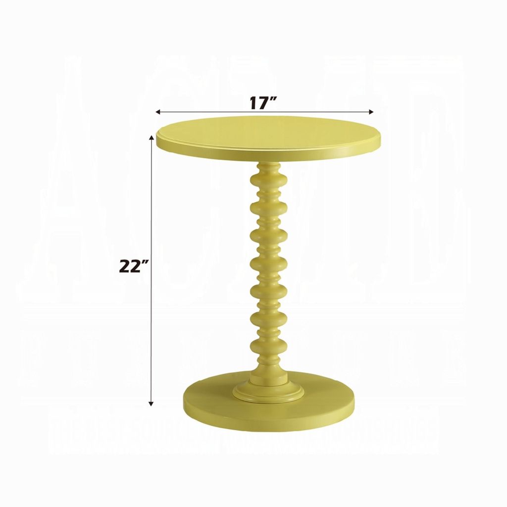 Astonishing Side Table With Round Top, Yellow - View 6