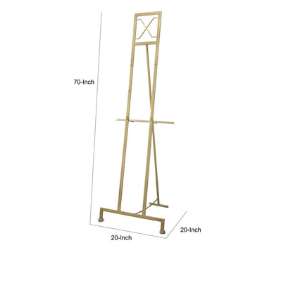 70 Inch Easel Stand, Gold Iron Frame, Free Standing, Large - View 5