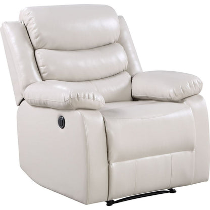 Power Recliner Chair with Split Back and Pillow Top, Cream