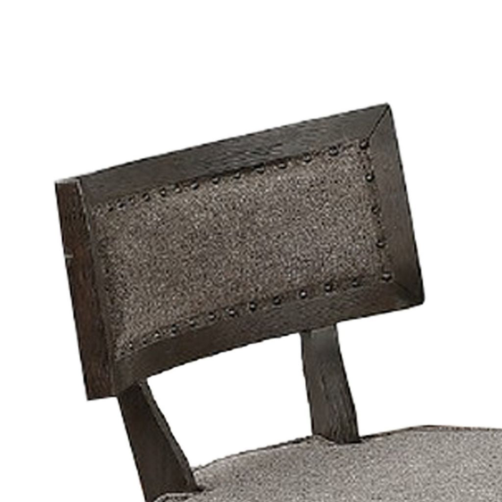 Curved Top Wooden High Chair with Flared Legs, Set of 2, Gray - View 3
