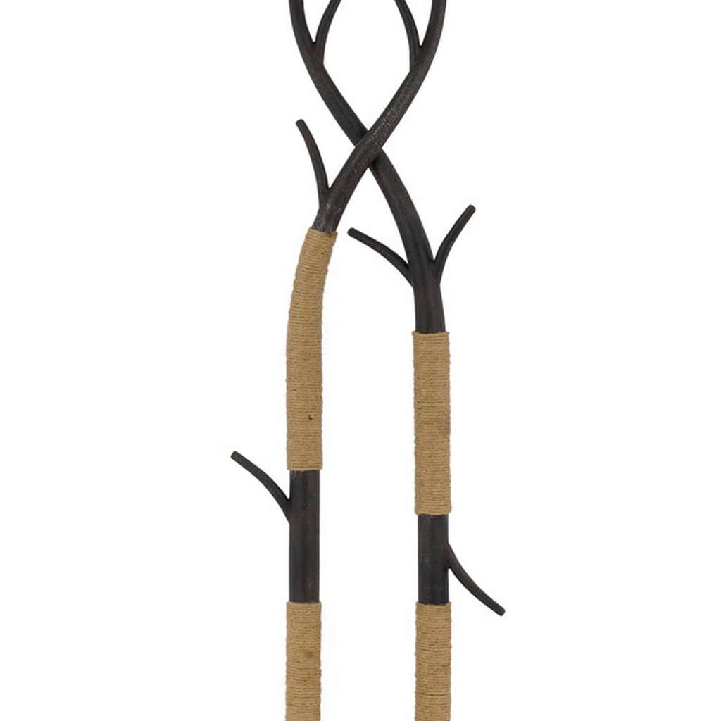 60 Inch Metal Tree Branch Base Floor Lamp, Dimmer, Black - View 4