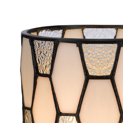 Eli 9 Inch Accent Lamp, Hand Painted Cylinder Tiffany Style Shade, Bronze - View 2