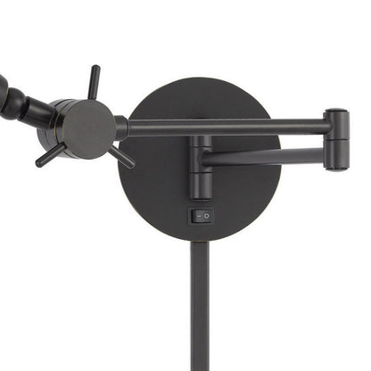 Kash 27 Inch Vintage Wall Lamp, Swing Arm, Adjustable Metal Shade, Bronze - View 2