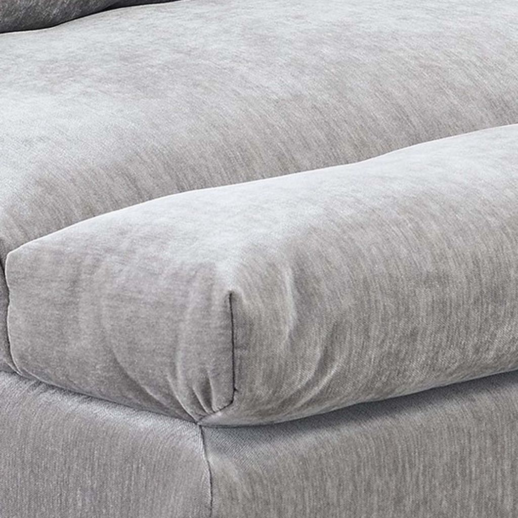 Luna 35 Inch Modular Armless Chair, Three Layer Plush Cushioned Seat, Gray - View 4