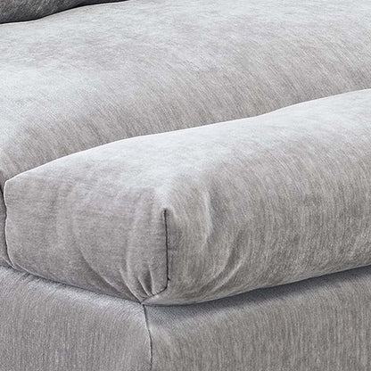 Luna 35 Inch Modular Armless Chair, Three Layer Plush Cushioned Seat, Gray - View 4