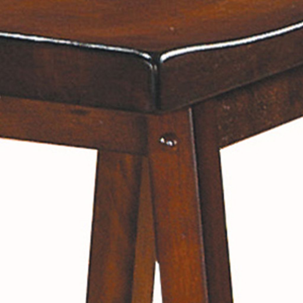 24" Counter Height Stool with Saddle Seat, Distressed Cherry Brown, Set Of 2 - View 4