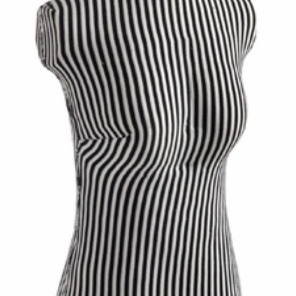 Fabric Wrapped Mannequin In Black and White - View 5