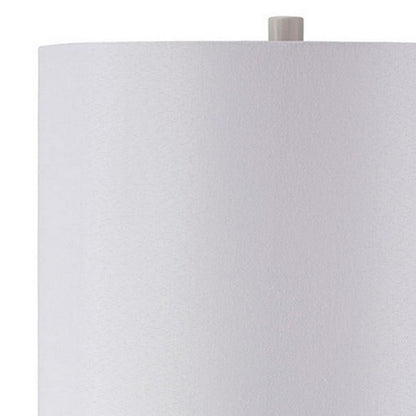 Carved Ceramic Base Table Lamp with Drum Shade, Set of 2, White - View 4