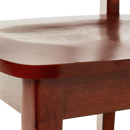 Wooden Counter Height Chair with Cross Back, Set of 2, Cherry Brown - View 5