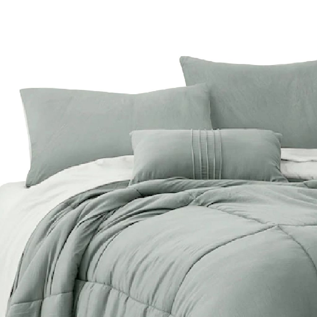 Alice 8 Piece King Comforter Set, Reversible, Soft Sage By The Urban Port - View 2