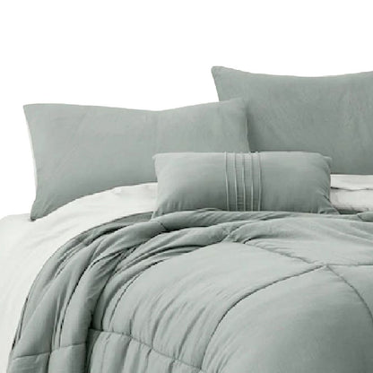 Alice 8 Piece King Comforter Set, Reversible, Soft Sage By The Urban Port - View 2