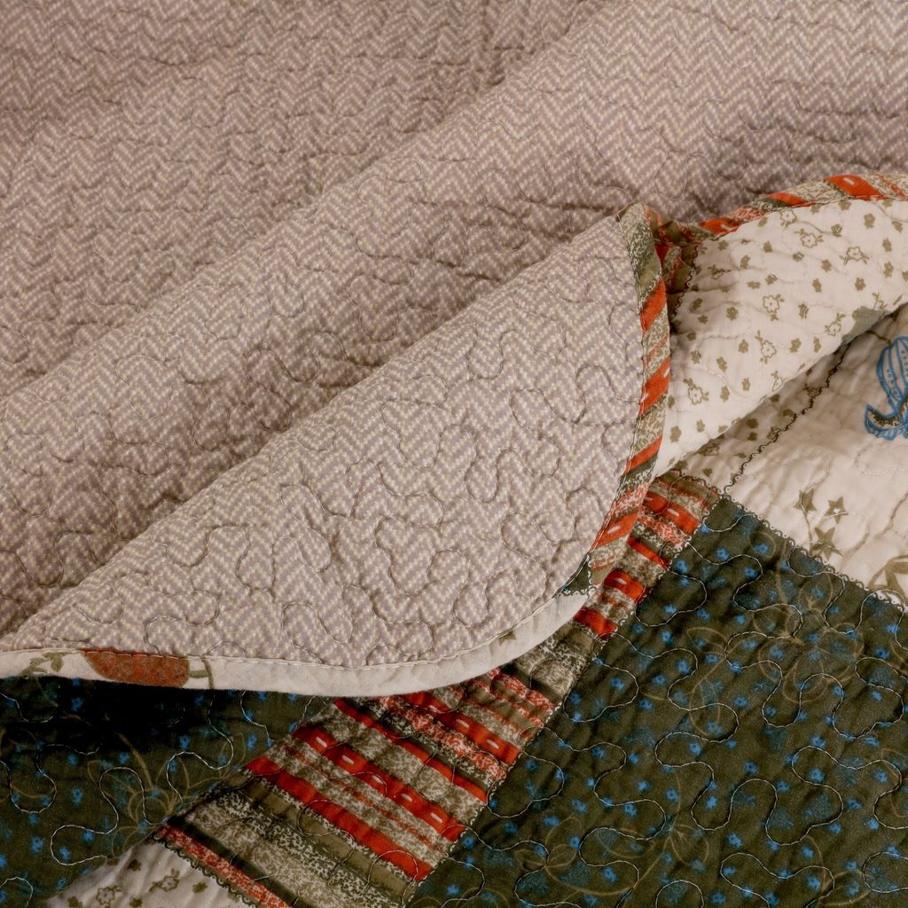 50 x 60 Cotton Quilted Throw Blanket with Fill, Wild Flowers, Multicolor - View 4