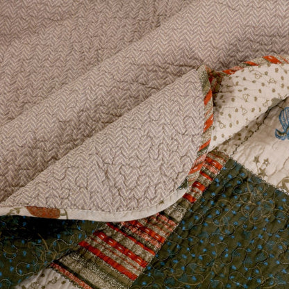 50 x 60 Cotton Quilted Throw Blanket with Fill, Wild Flowers, Multicolor - View 4