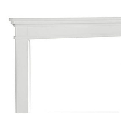 Candy 43 Inch Classic Accent Mirror, Rustic Minimalist Design, Crisp White - View 3