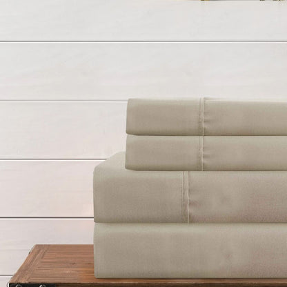 Lanester 3 Piece Polyester Twin Size Sheet Set The Urban Port, Light Brown - View 5
