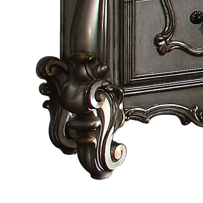 Two Drawer Nightstand With Oversized Scrolled Legs In Antique Platinum Finish - View 4