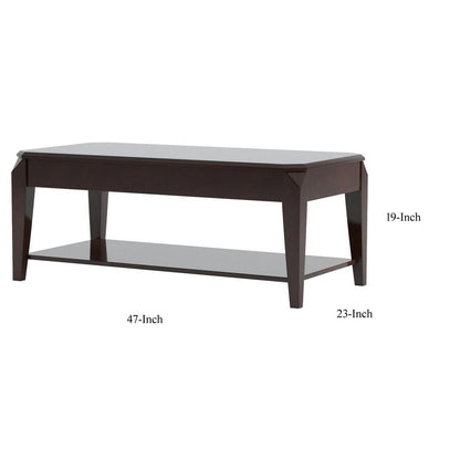 Innovative Coffee Table with Lift Top, Walnut Brown - View 6