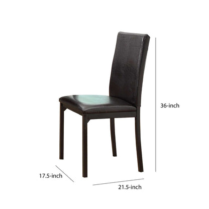 Leatherette Upholstered Counter Height Metal Frame Side Chair, Dark Brown (Set of 4) - View 6