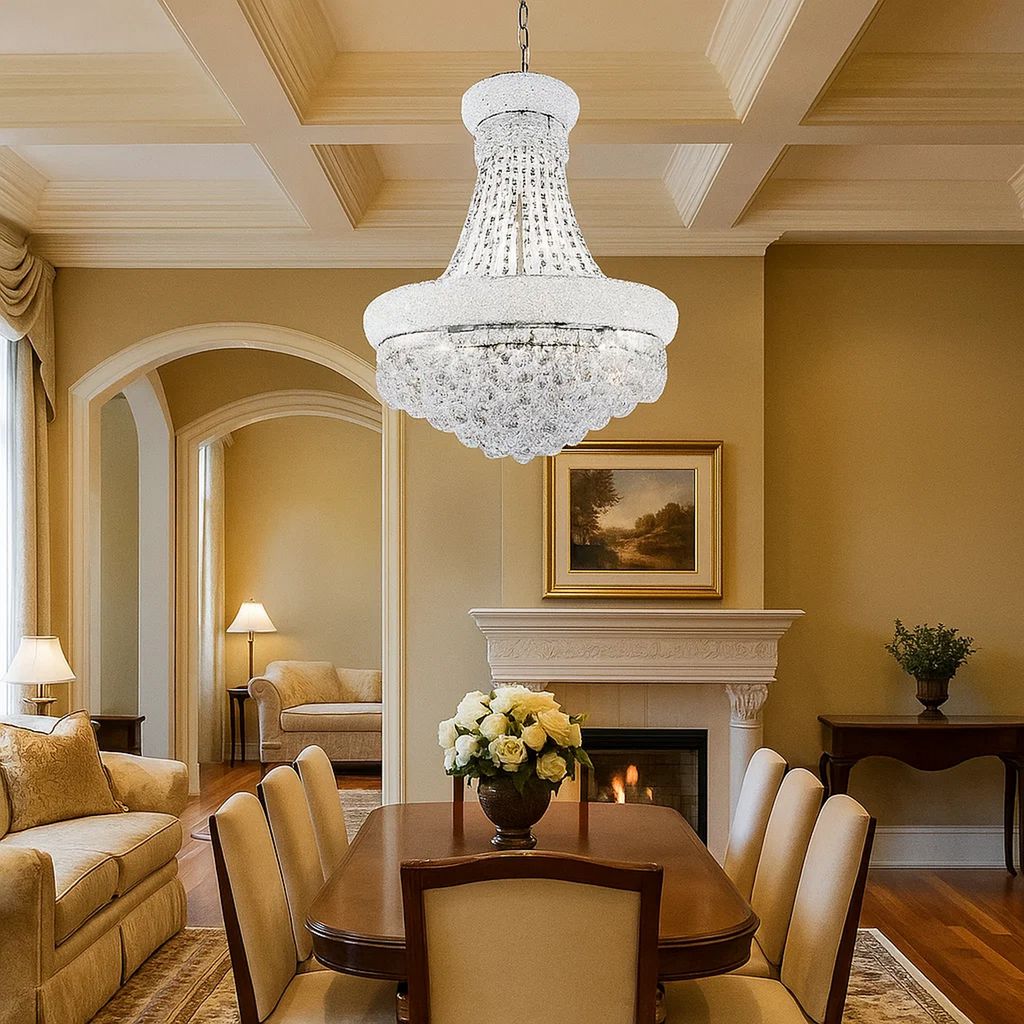 Crystal Ceiling Lamp with Chandelier Design Body, Clear - View 7