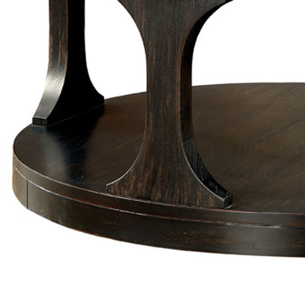 Carrie Transitional Coffee Table, Antique Black - View 5