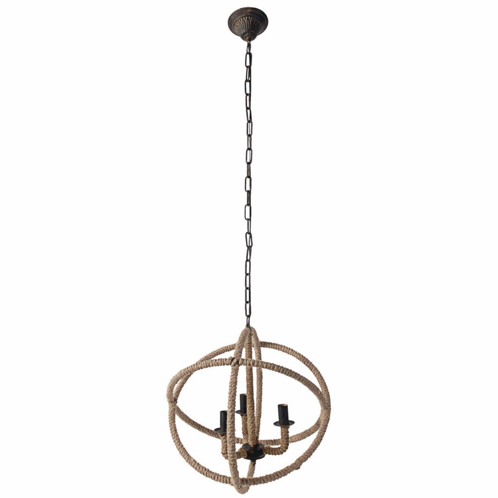 Impressive Cade 3 Light Roped Chandelier - View 3