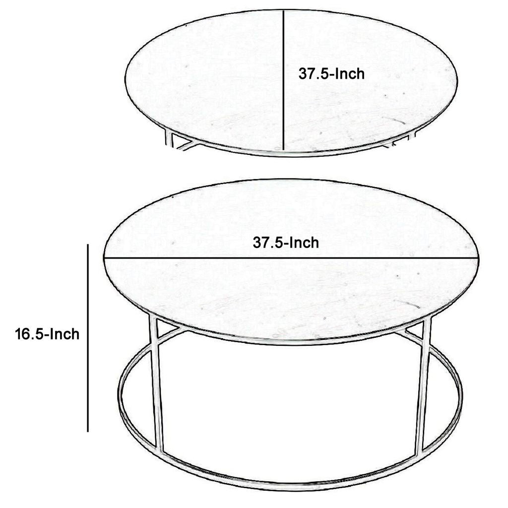 Round Metal Frame Side Table with Tubular Legs, Dark Brown - View 5