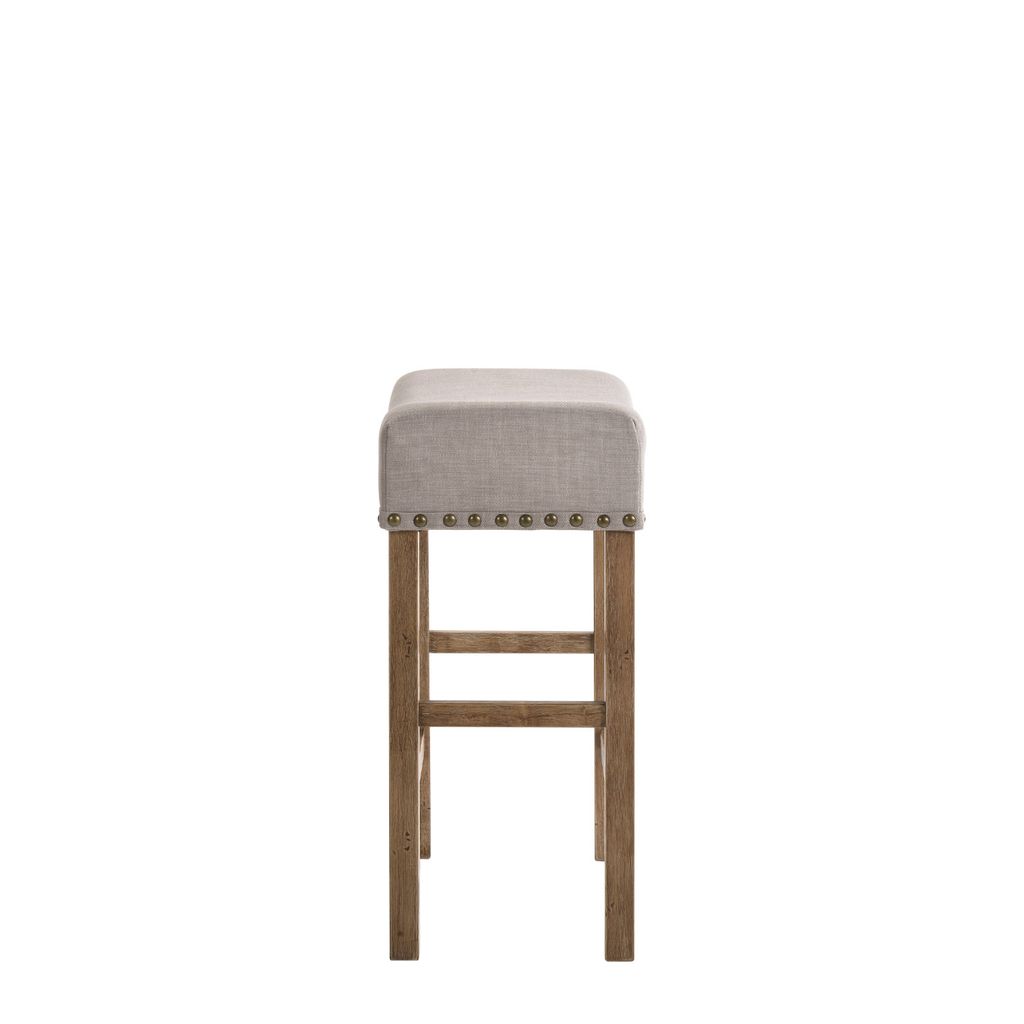 Fabric Upholstered Wooden Counter Height Stool,Set of 2,Brown and Gray - View 4