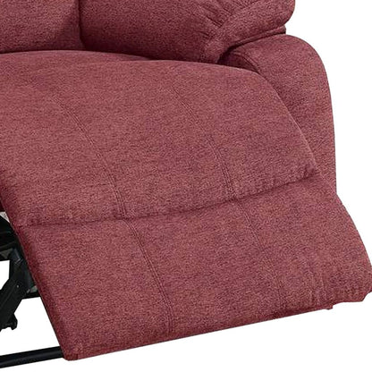 39 Inch Fabric Power Recliner with USB Port, Red - View 3