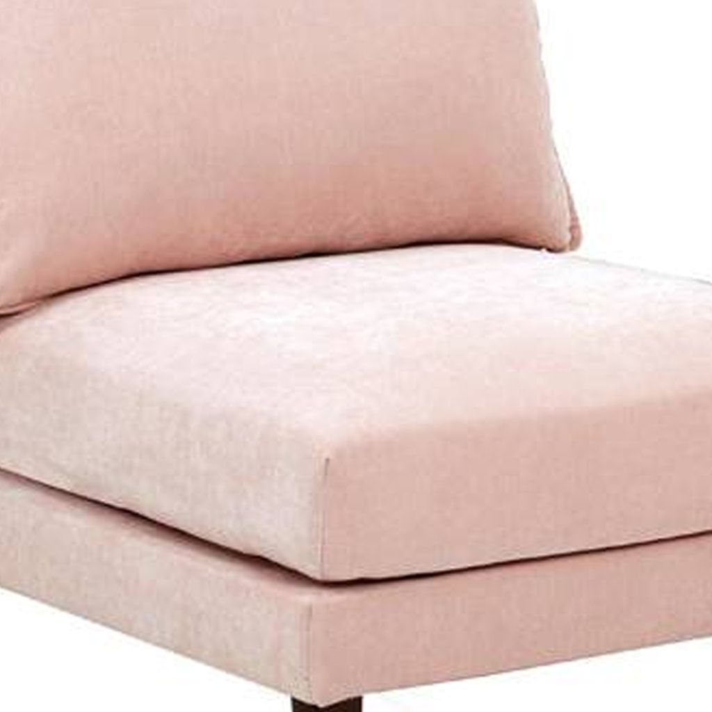 Rio 33 Inch Modular Armless Sofa Chair, Lumbar Cushion, Blush Pink - View 3