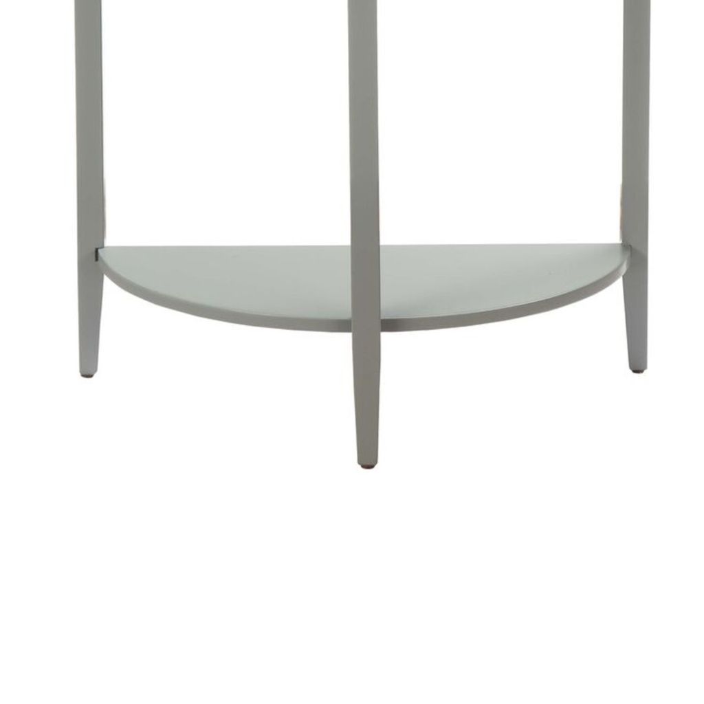 Wooden Half Moon Shaped Console Table with One Open Bottom Shelf, Gray - View 4