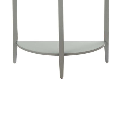 Wooden Half Moon Shaped Console Table with One Open Bottom Shelf, Gray - View 4